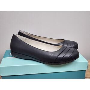 Cliffs by White Mountain Clara Flats Size 7.5 W Black Faux Leather New